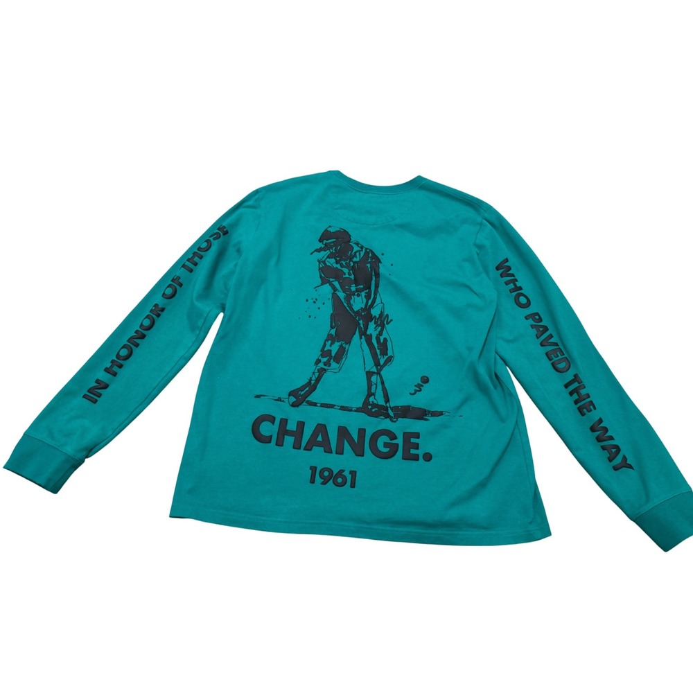Eastside Golf Long Sleeve Shirt Mens XL Green Graphic Print Change 1961 Logo - Picture 7 of 12